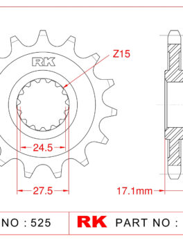 Sprocket Front RK-C5491-15 JTF749 Afam 52901