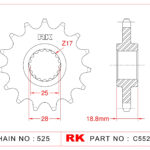 Sprocket Front RK-C5527-20 JTF405 Afam 61602