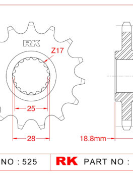 Sprocket Front RK-C5527-20 JTF405 Afam 61602