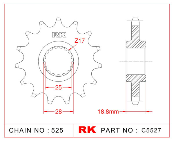 Sprocket Front RK-C5527-20 JTF405 Afam 61602