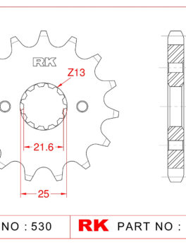 Sprocket Front RK-C6180-15 JTF513-15 Afam 24500 (JTF566)