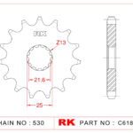 Sprocket Front RK-C6182-14 JTF513 Afam 28400