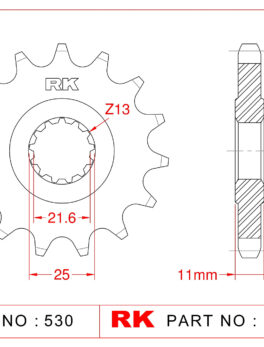 Sprocket Front RK-C6186-16 JTF580 Afam 21602