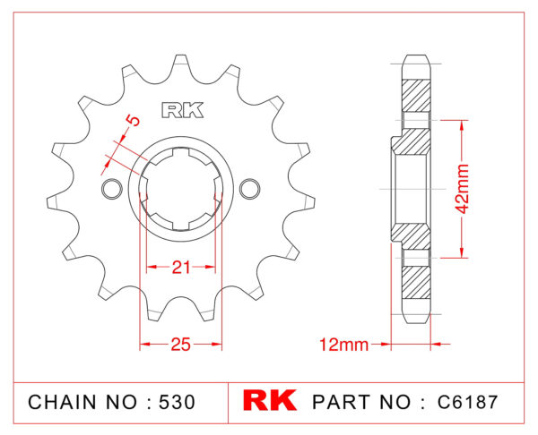 Sprocket Front RK-C6187-16 JTF571 Afam 21501