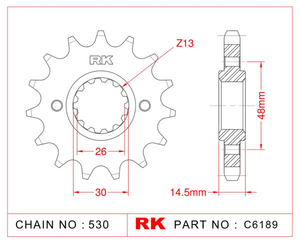 Sprocket Front RK-C6189-16 JTF339 Afam 20602