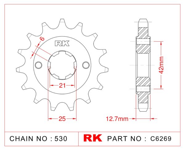 Sprocket Front RK-C6269-18 JTF288 Afam 20502