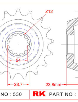 Sprocket Front RK-C6283-17 JTF528 Afam 24806