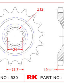 Sprocket Front RK-C6284-17 AFAM 24805 JTF527