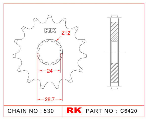 Sprocket Front RK-C6420-17 JTF517 Afam 24601