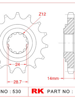 Sprocket Front RK-C6422-17 JTF1529 Afam 24900
