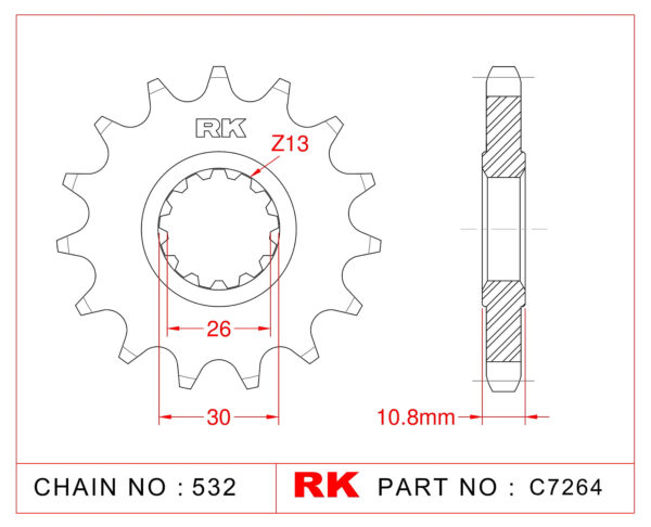 Sprocket Front RK-C7264-17 JTF585 Afam 21803