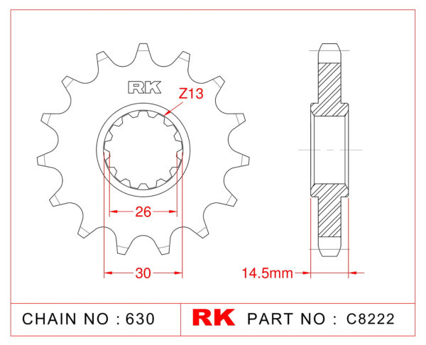 Sprocket Front RK-C8222-15 JTF330 Afam 20601