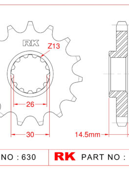 Sprocket Front RK-C8224-14 JTF335 Afam 20800