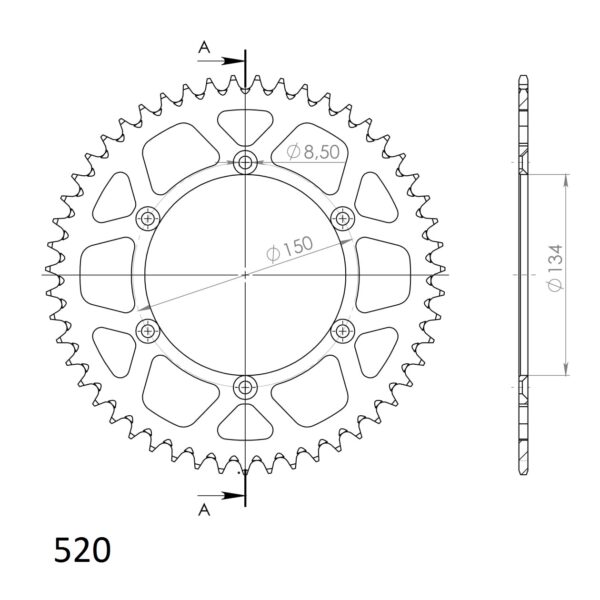 SuperSprox Rear Alloy Blue MX RAL-460-50-BLU