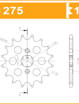 Sprocket Front 275-15 JTF275 AFAM 20301