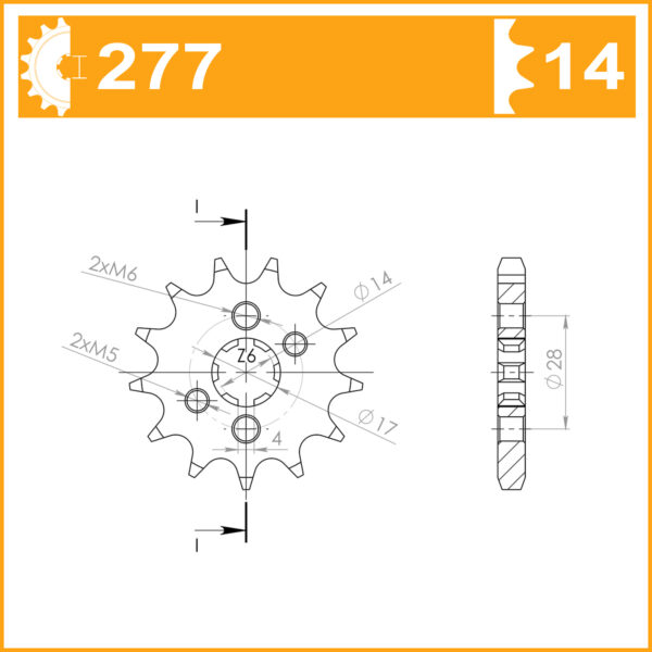 Sprocket Front JTF277 Afam 49200
