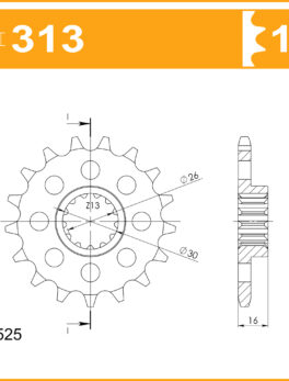 Sprocket Front 313-16 JTF313