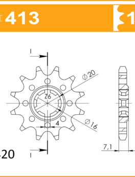 Sprocket Front 413-13 AFAM 22103