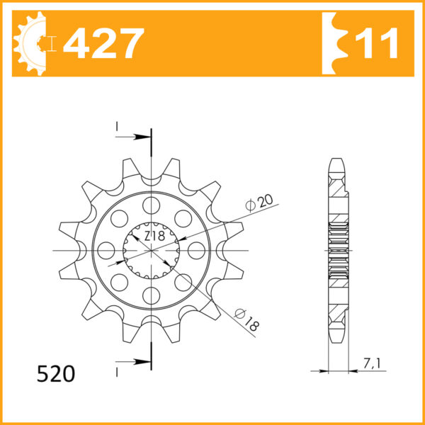 Sprocket Front 427-11  AFAM 22202