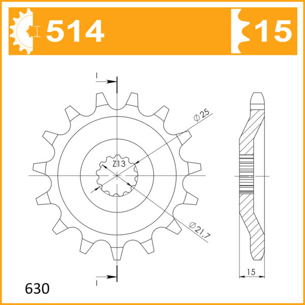 Sprocket Front 514-15 AFAM 24600