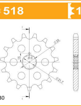 Sprocket Front 518-14 AFAM 33600