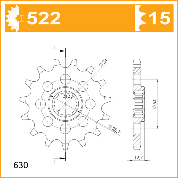 Sprocket Front 522-15 AFAM 24801