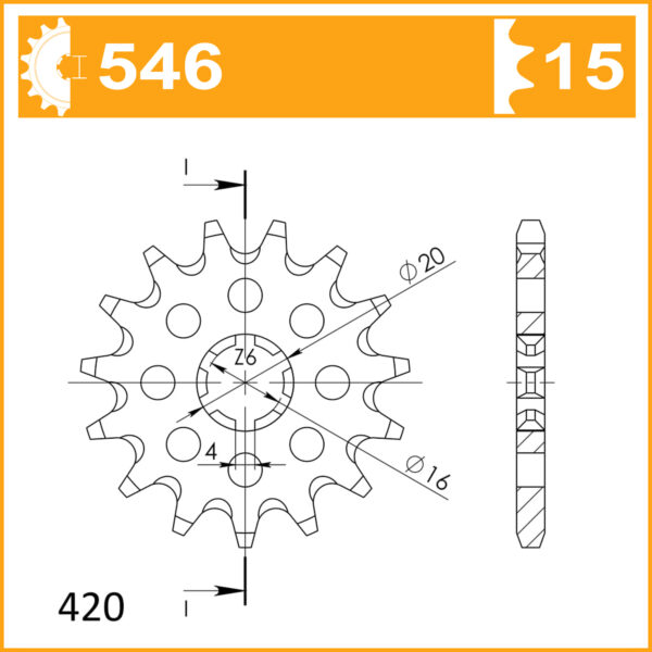 Sprocket Front 546-15 JT 560 AFAM 30100
