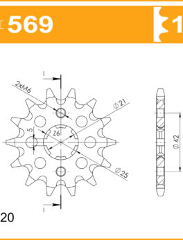 Sprocket Front 569-12 AFAM 30300-12