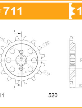 Sprocket Front 711-14 AFAM 46204