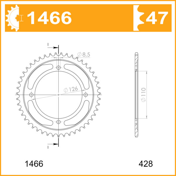 Sprocket Rear Afam 16209-47 JTR1466