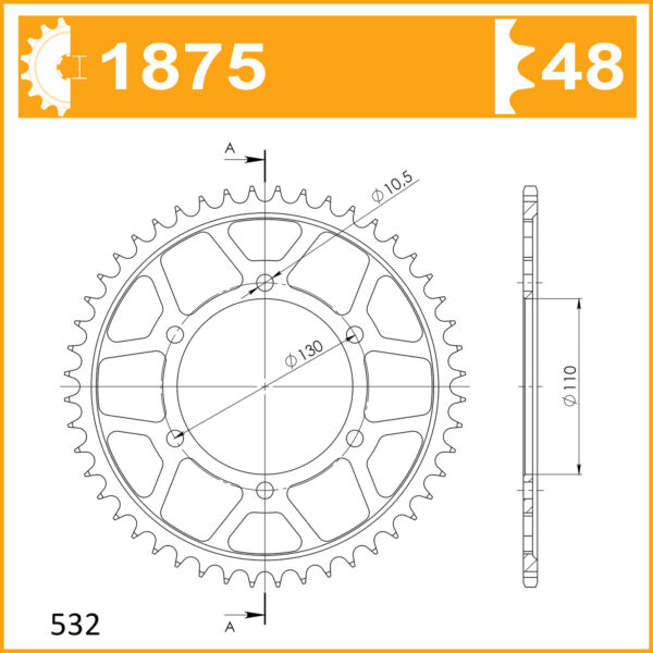 Sprocket Rear 2090-48 JTR1875