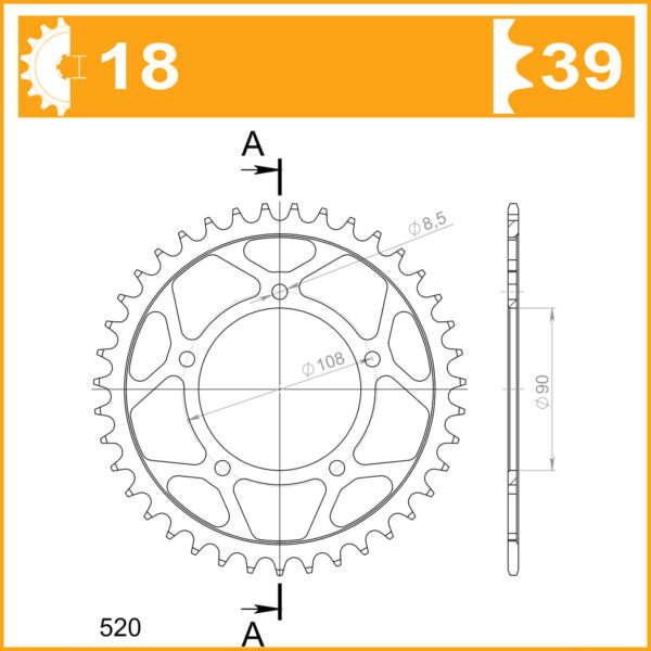 Sprocket Rear 018-39