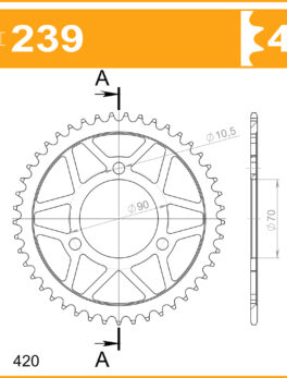 Sprocket Rear 239-45 AFAM 10103
