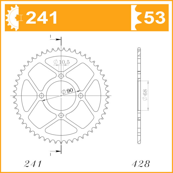 Sprocket Rear 241-53 AFAM 10205