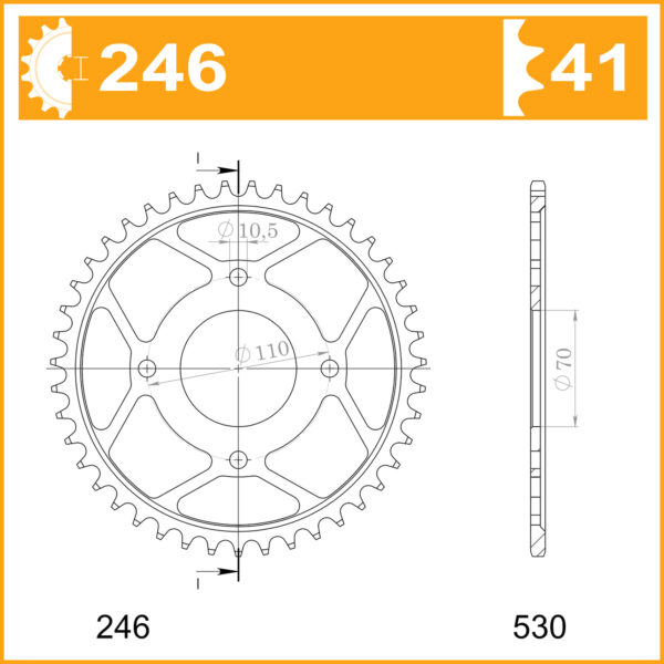 Sprocket Rear 246-41 AFAM 10402