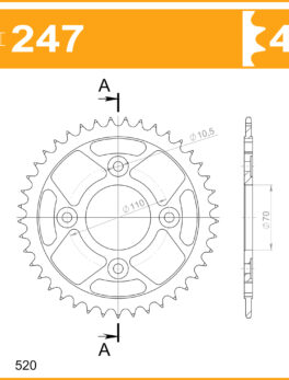 Sprocket Rear 247-41 AFAM 10406
