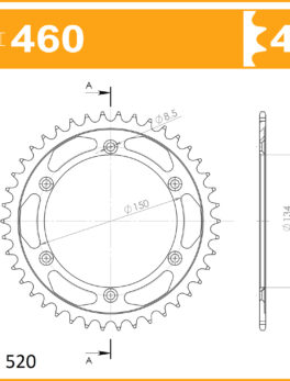 Sprocket Rear 460-42 AFAM 16204