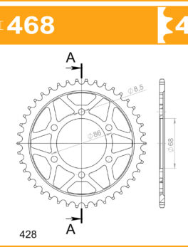 Sprocket Rear 468-42 JTR2057 AFAM 16201