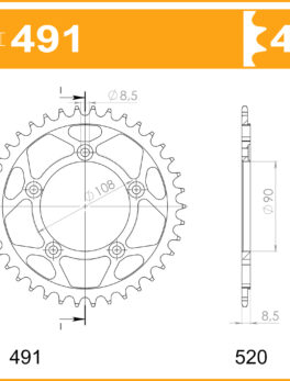 Sprocket Rear 491-40 AFAM 50601