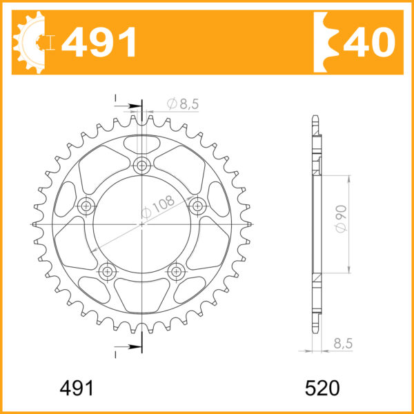 Sprocket Rear 491-40 AFAM 50601