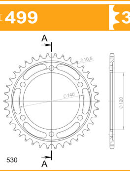 Sprocket Rear RK-B6837-38 JTR499 Afam 16603