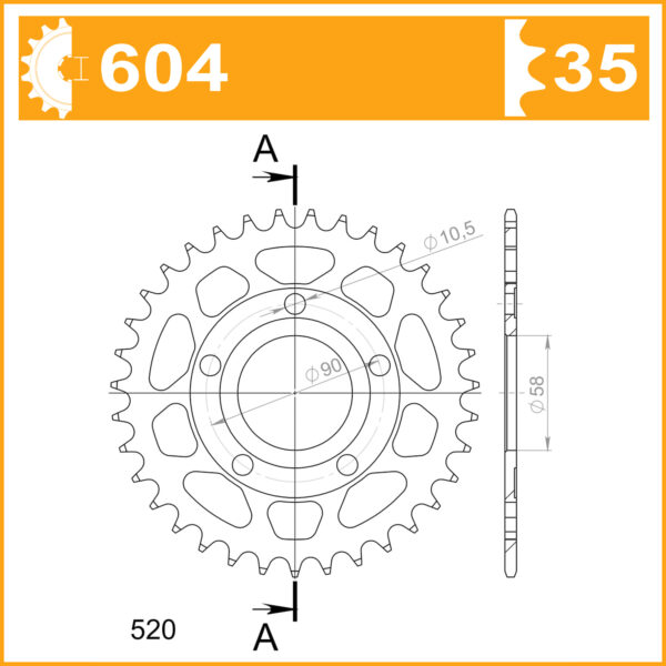 Sprocket Rear 604-35 AFAM 10215