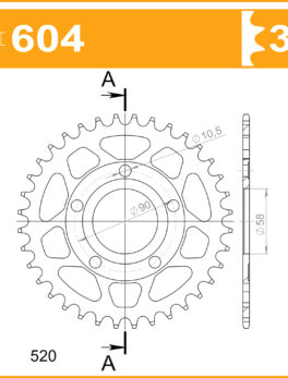 Sprocket Rear 604-36 AFAM 10215