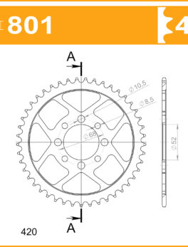 Sprocket Rear 801-45 AFAM 14100