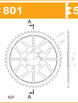 Sprocket Rear 801-51 AFAM 14100
