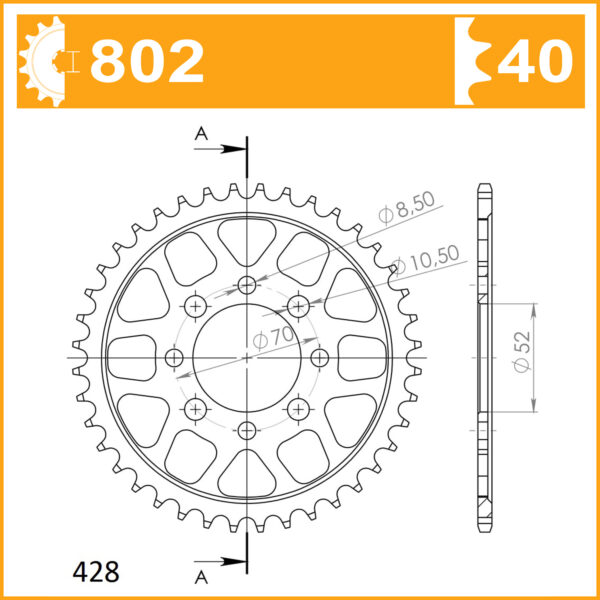 Sprocket Rear 802-40 AFAM 14101