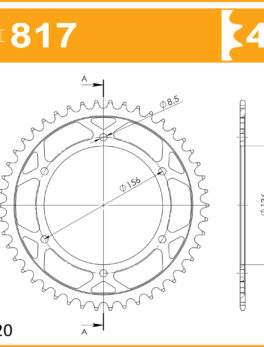 Sprocket Rear JTR817 Afam 14303