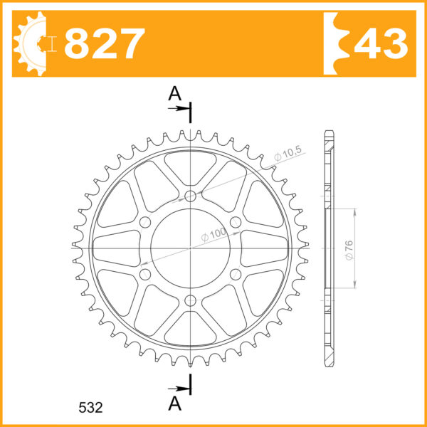Sprocket Rear JTR827 Afam 14901
