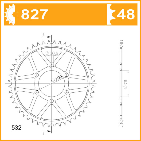 Sprocket Rear JTR827 Afam 14901