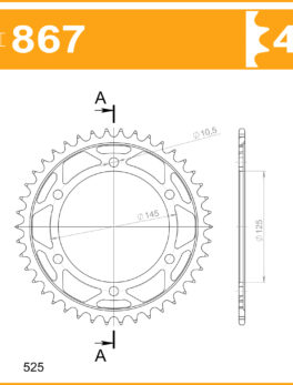 Sprocket Rear 867-42 AFAM 12603